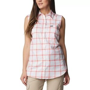 COLUMBIA Womens Anytime Lite Sleeveless Collared Shirt UPF 50 Size S/P MSRP $60